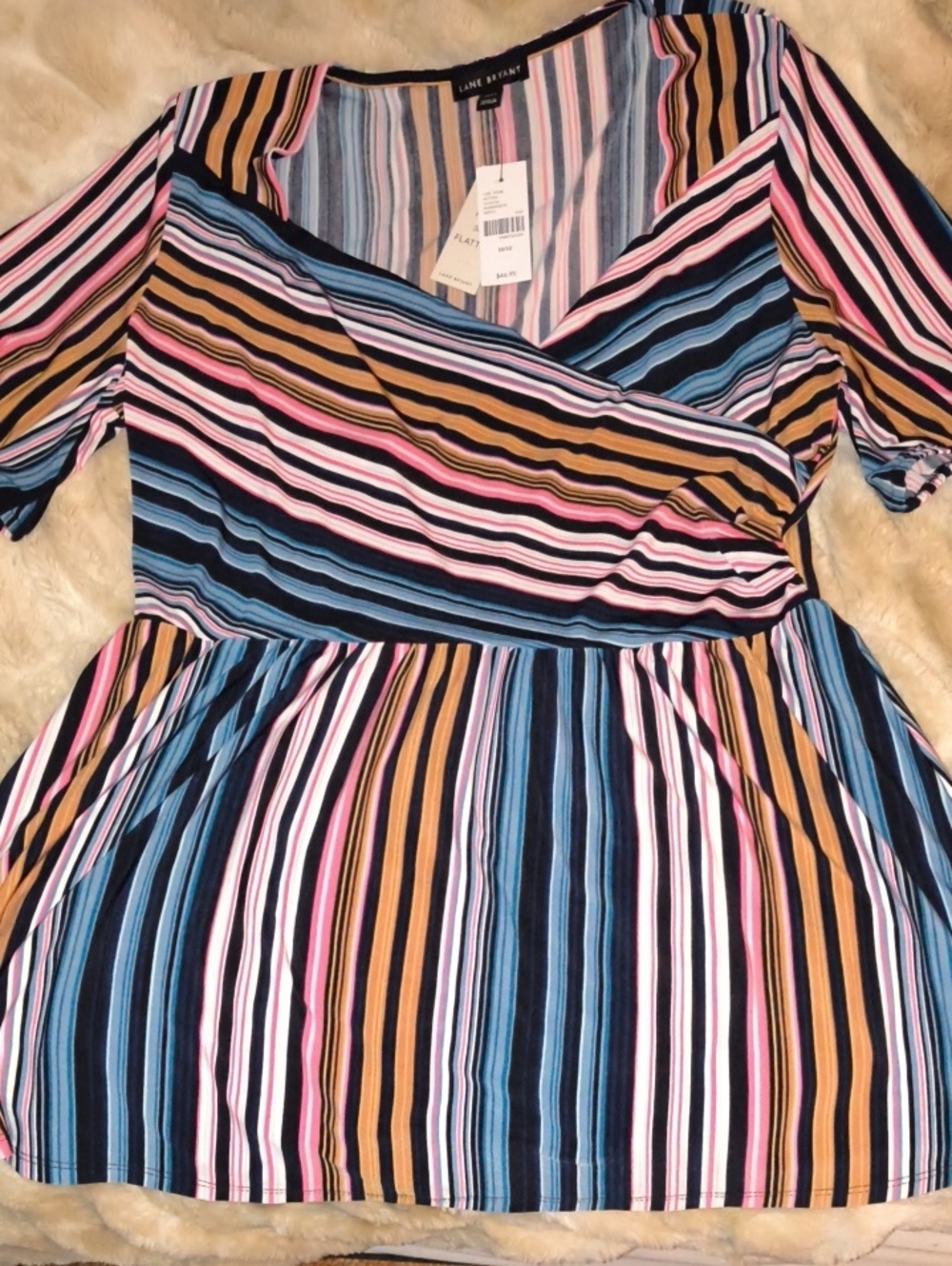 Lane Bryant Sweetheart-Neck Surplice Peplum Top